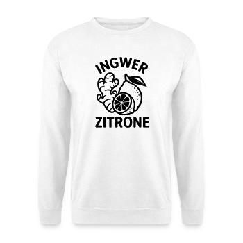Ingwer Zitrone Beste Kombi gegen Erkältung - Unisex Pullover - Weiß - Vorne