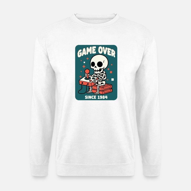 Game Over 1984 Retro Skeleton Arcade - Unisex Sweatshirt - white