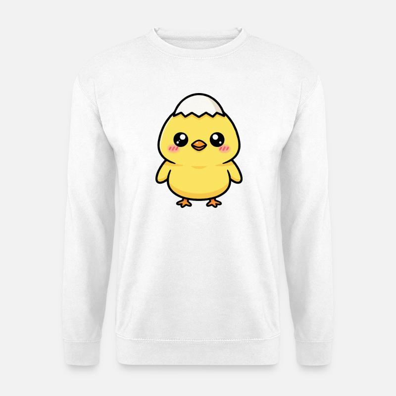 Kyckling med Kawaii-keps - Unisextröja - vit