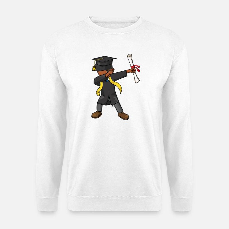 Afro Boy Dabbing Graduation Class 2026 - Unisex Sweatshirt - white