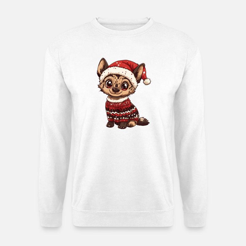 Hyäne Weihnachten - Unisex Pullover - Weiß