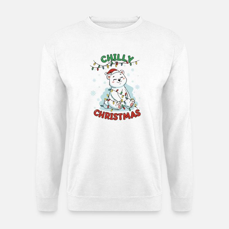 Niedlicher Weihnachts-Eisbär – Geschenk für Kinder - Unisex Pullover - Weiß