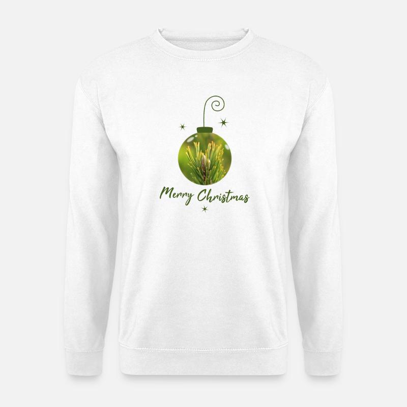 Tanne in Weihnachtskugel Tannenzweig Kugel - Unisex Pullover - Weiß