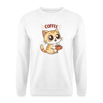 Chat Café Latte Cartoon - Sweat-shirt Unisexe - blanc - Devant