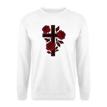 Fleurs à symbole de croix - Sweat-shirt Unisexe - blanc - Devant