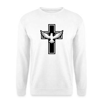 Colombe croix chrétienne - Sweat-shirt Unisexe - blanc - Devant