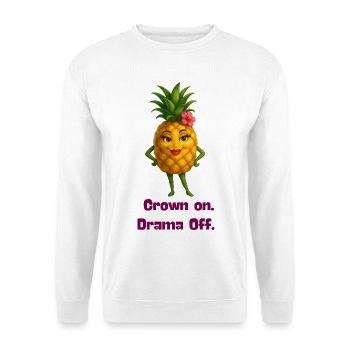 Roi Ananas : DramaOff - Sweat-shirt Unisexe - blanc - Devant