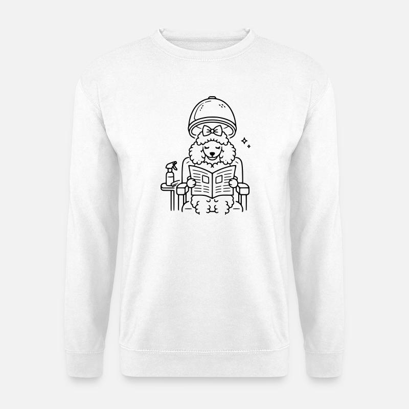 Caniche chez le coiffeur - Sweat-shirt Unisexe - blanc