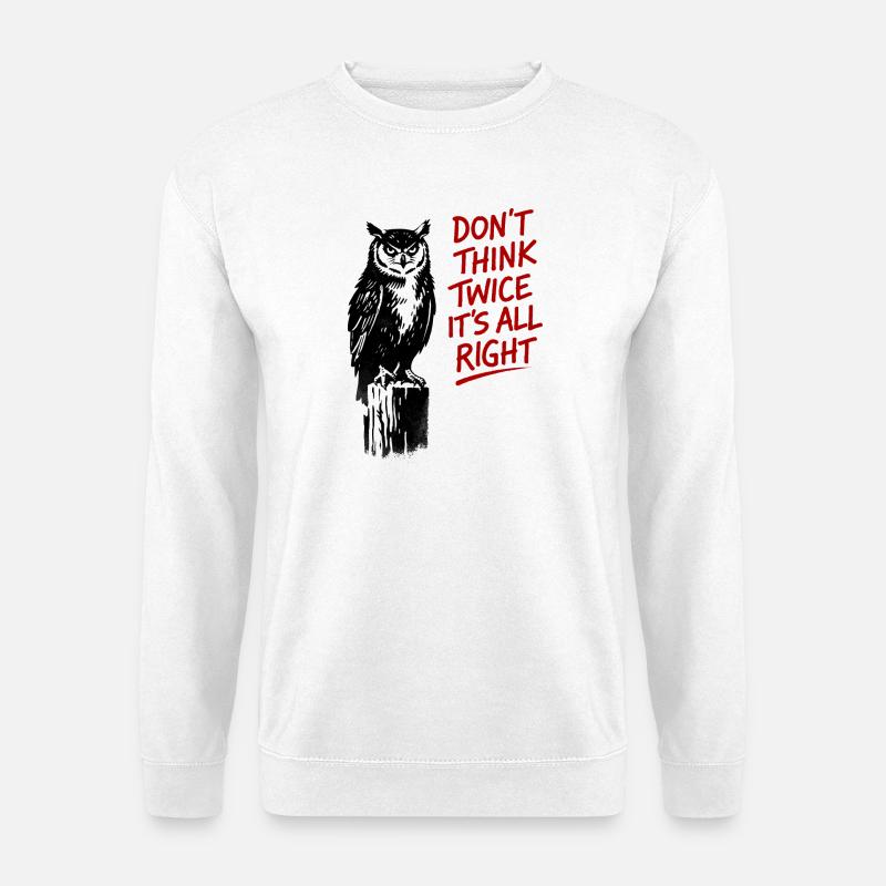 Eulenmotiv mit rotem Schriftzug - Unisex Pullover - Weiß