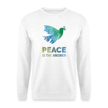 Peace Is The Answer – Watercolor Dove of Peace - Unisex Sweatshirt - white - Front