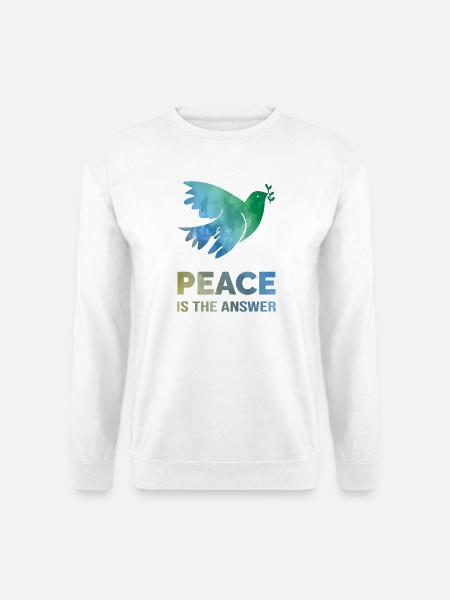 Peace Is The Answer – Aquarell Friedenstaube - Unisex Pullover - Weiß