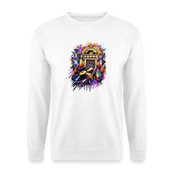 Juke-box coloré dans un style graffiti avec disque vinyle - Sweat-shirt Unisexe - blanc - Devant