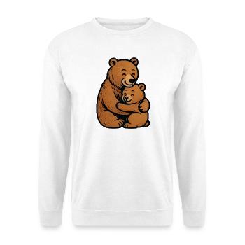Brown Bears Hug Cuddly Drawing - Unisex Sweatshirt - white - Front