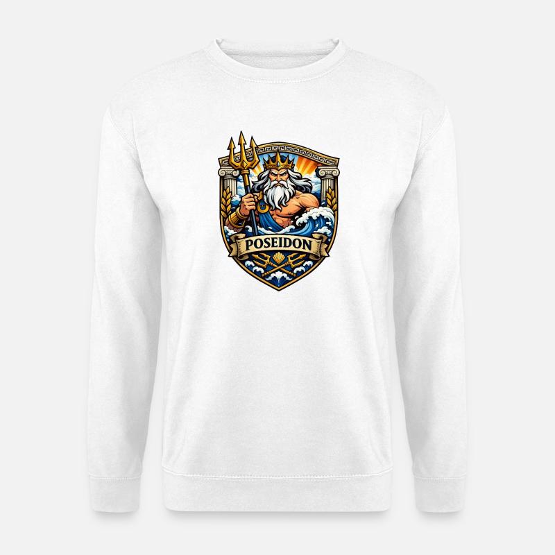 Poseidon Meeresgott  - Unisex Pullover - Weiß