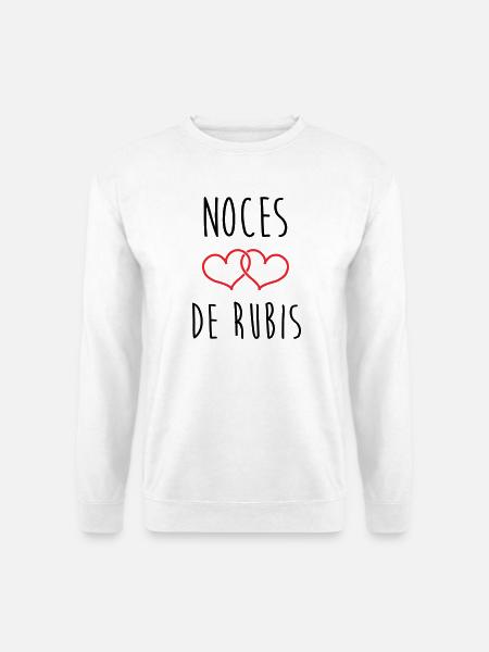Rubinhochzeit – 35 Jahre Ehe - Unisex Pullover - Weiß