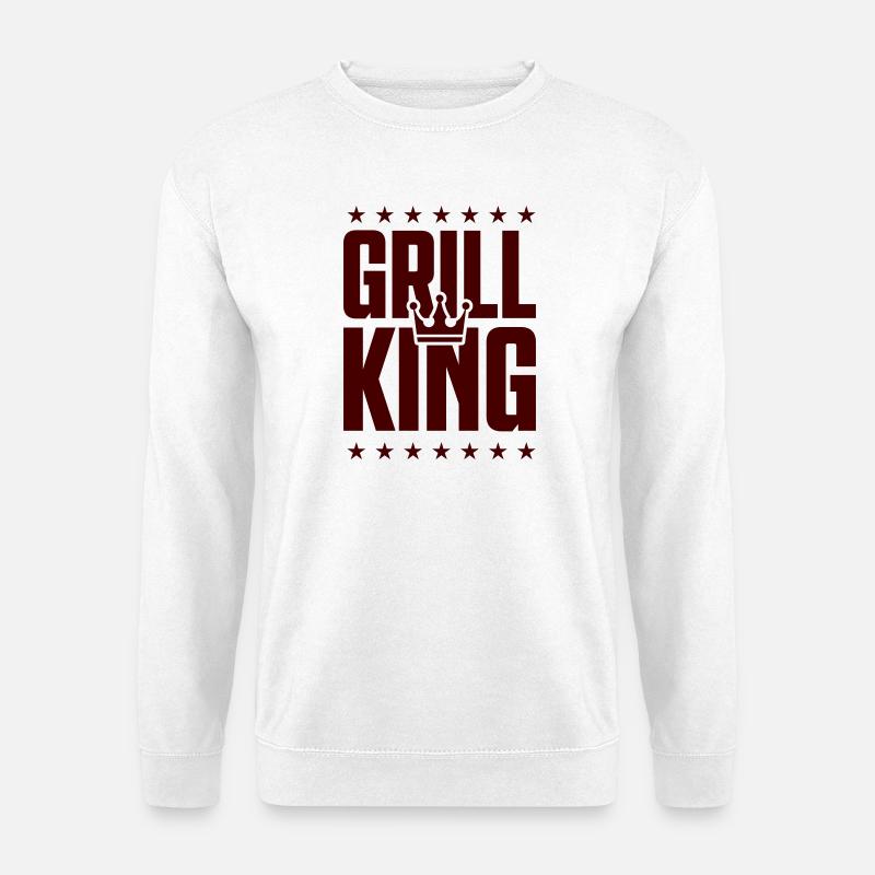 Grill King Krone Schriftzug - Unisex Pullover - Weiß