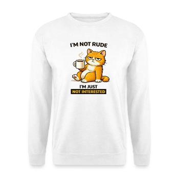 Mürrische Katzenkaffee-Einstellung - Unisex Pullover - Weiß - Vorne