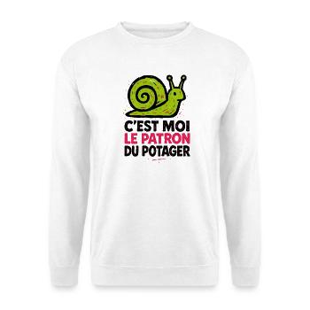 Escargot patron du potager jardinage humour - Sweat-shirt Unisexe - blanc - Devant