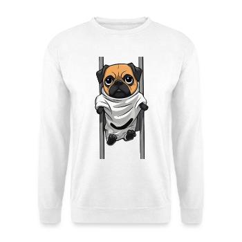 Pug Geist im Laken - Unisex Pullover - Weiß - Vorne