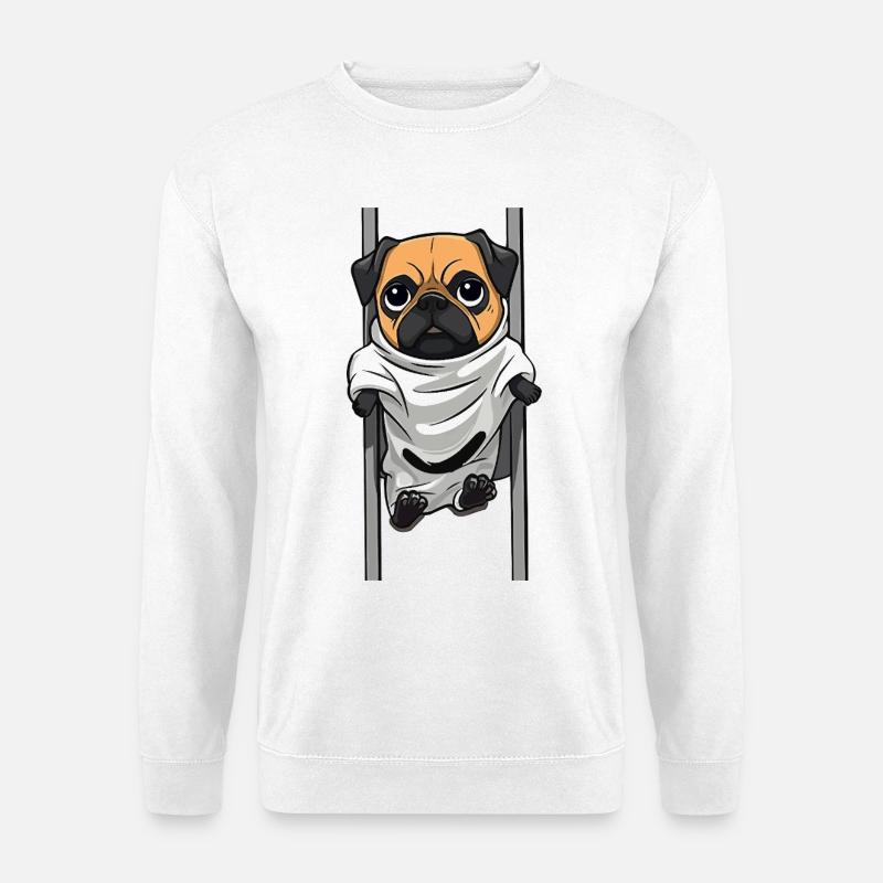 Pug Ghost in the Sheet - Unisex Sweatshirt - white