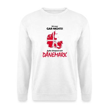 Dänemark Karte mit Flagge und Spruch - Unisex Pullover - Weiß - Vorne