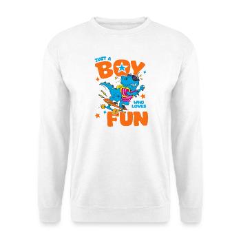 Einfach ein Junge, der Spaß liebt, lustiges Hemd-Kind - Unisex Pullover - Weiß - Vorne