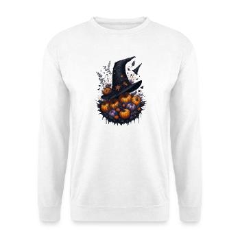 Magie d’automne du Chapeau de Sorcière à la Citrouille - Sweat-shirt Unisexe - blanc - Devant