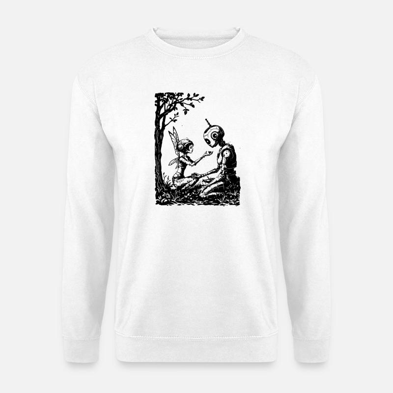 Fairy Fixing a Robot - Unisex Sweatshirt - white