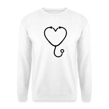 Plan de médecine cardiaque par stéthoscope - Sweat-shirt Unisexe - blanc - Devant