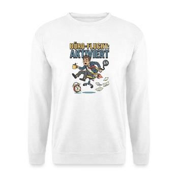 Büro Flucht 9 to 5 Humor Arbeit - Unisex Pullover - Weiß - Vorne