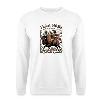 Promenade de buffle Feral Moms - Sweat-shirt Unisexe - blanc - Devant