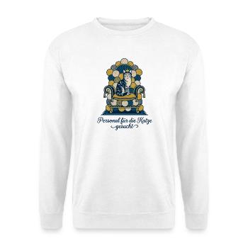 Katze Thron Personal Spruch - Unisex Pullover - Weiß - Vorne