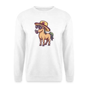 Pferd Lustig Sombrero - Unisex Pullover - Weiß - Vorne