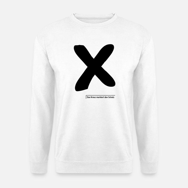 Kreuz markiert den Schatz - Unisex Pullover - Weiß