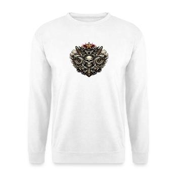 Mechanical skull and radial engines - Unisex Sweatshirt - white - Front