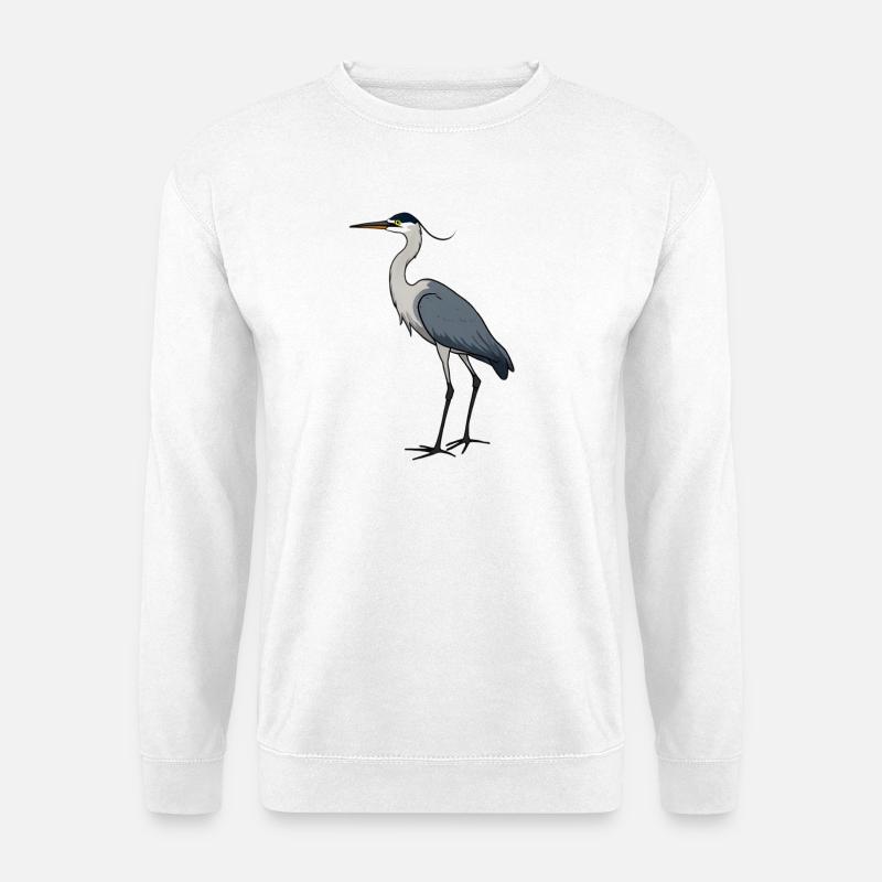 Graureiher Fischreiher - Unisex Pullover - Weiß
