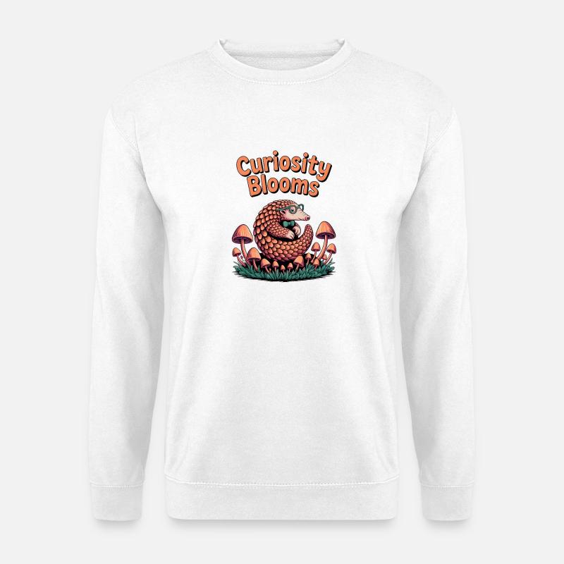 Neugier erblüht: Igel-Professor - Unisex Pullover - Weiß