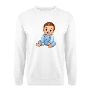 Baby Boy Junge Comic - Unisex Pullover - Weiß - Vorne - Alina (178cm) & Michal (187cm)