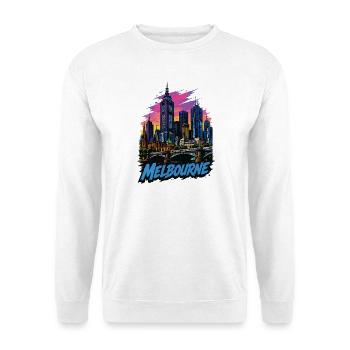 Coucher de soleil de la Skyline Pop Art de Melbourne - Sweat-shirt Unisexe - blanc - Devant