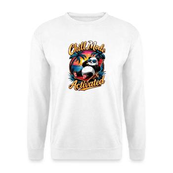 Chill Panda Sonnenuntergang - Unisex Pullover - Weiß - Vorne