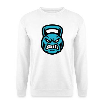 Kettlebell Gesicht Logo - Unisex Pullover - Weiß - Vorne