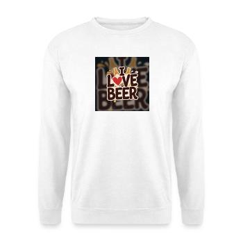 I Love Beer Heart Logo - Unisex Sweatshirt - white - Front