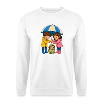 Kinder Regenschirm für Igel Süßes Regen Motiv - Unisex Pullover - Weiß - Vorne