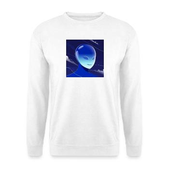 Blauer Alien Blick Maskenkunst - Unisex Pullover - Weiß - Vorne