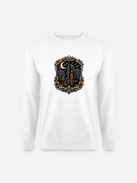 Spukvilla im Mondschein - Unisex Pullover - Weiß