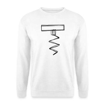 Korkenzieher handgezeichnet - Unisex Pullover - Weiß - Vorne - Alina (178cm) & Michal (187cm)