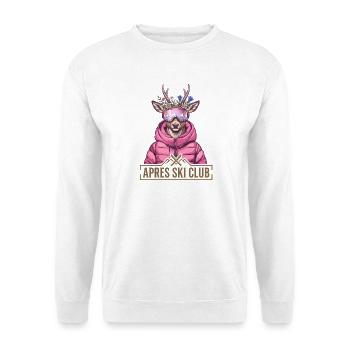 Hirsch Après-Ski Club - Unisex Pullover - Weiß - Vorne - Alina (178cm) & Michal (187cm)