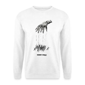 Money dolls - Unisex Pullover - Weiß - Vorne - Alina (178cm) & Michal (187cm)