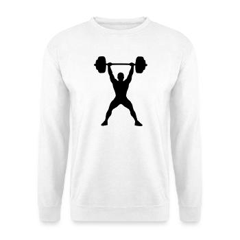 Bodybuilder - Unisex Pullover - Weiß - Vorne - Alina (178cm) & Michal (187cm)