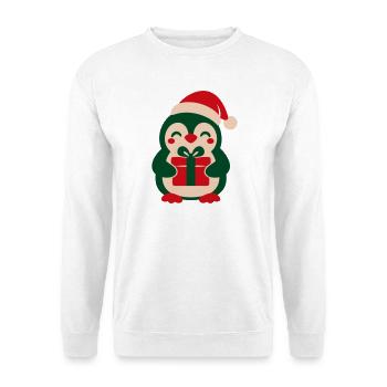 Pinguin Geschenk Clipart - Unisex Pullover - Weiß - Vorne - Alina (178cm) & Michal (187cm)